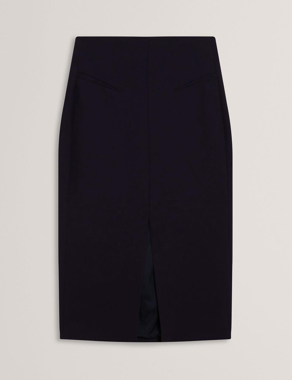 Ted Baker MANABSL - Tailored Midi Pencil Skirt With Front Split Rokken Dames Donkerblauw | RUKJ-05136