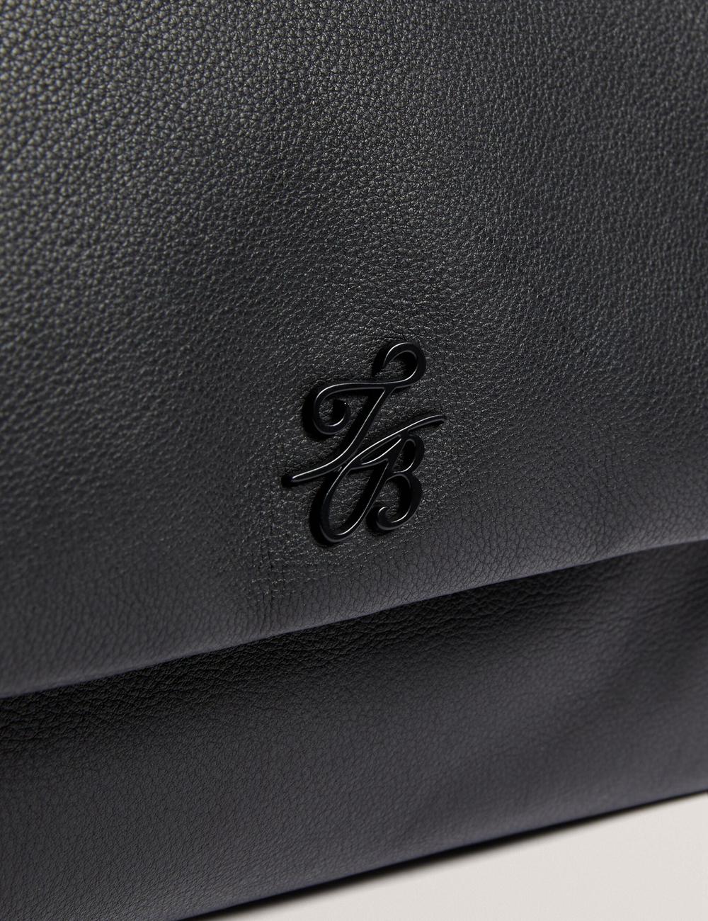 Ted Baker MARGOU - Padded Leather Large Fold Over Schoudertassen Dames Zwart | OLPV-51924