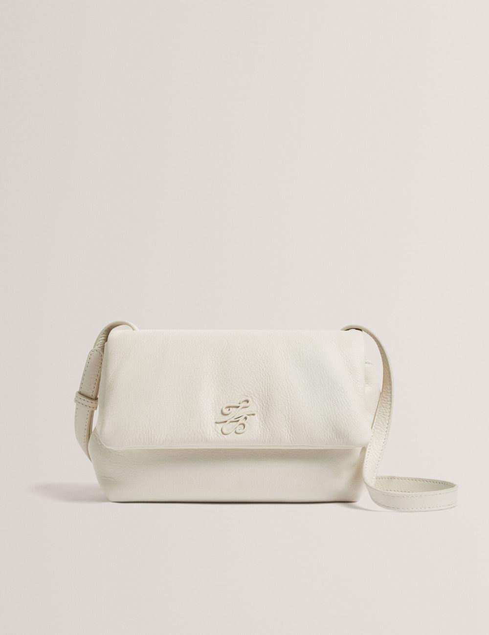 Ted Baker MARRISA - Padded Leather Fold Over Crossbodytassen Dames Ecru | OMZD-60294