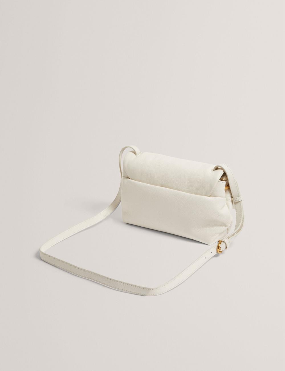 Ted Baker MARRISA - Padded Leather Fold Over Crossbodytassen Dames Ecru | OMZD-60294