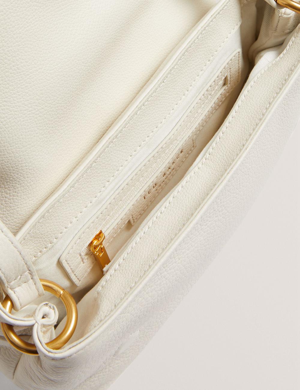 Ted Baker MARRISA - Padded Leather Fold Over Crossbodytassen Dames Ecru | OMZD-60294