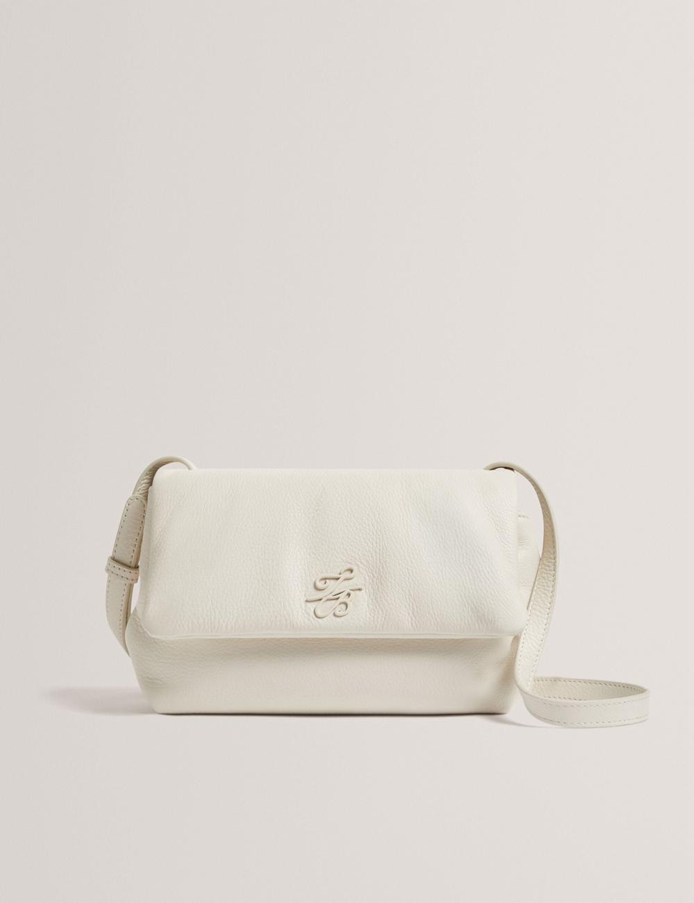 Ted Baker MARRISA - Padded Leather Fold Over Crossbodytassen Dames Ecru | OMZD-60294