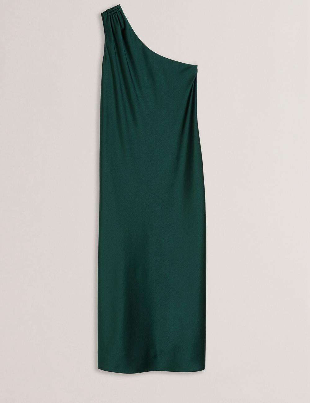 Ted Baker MELGAR - Satin One Shoulder Midi-jurk Dames Groen | XBNM-15086