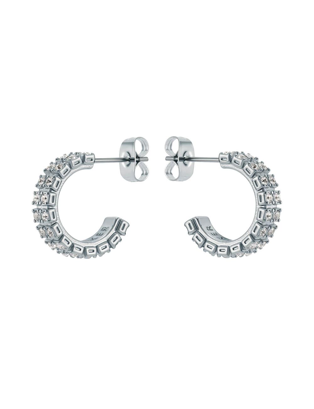 Ted Baker MELLRIE - Double Row Crystal Hoop Oorbellen Dames Zilver | CWAS-40659