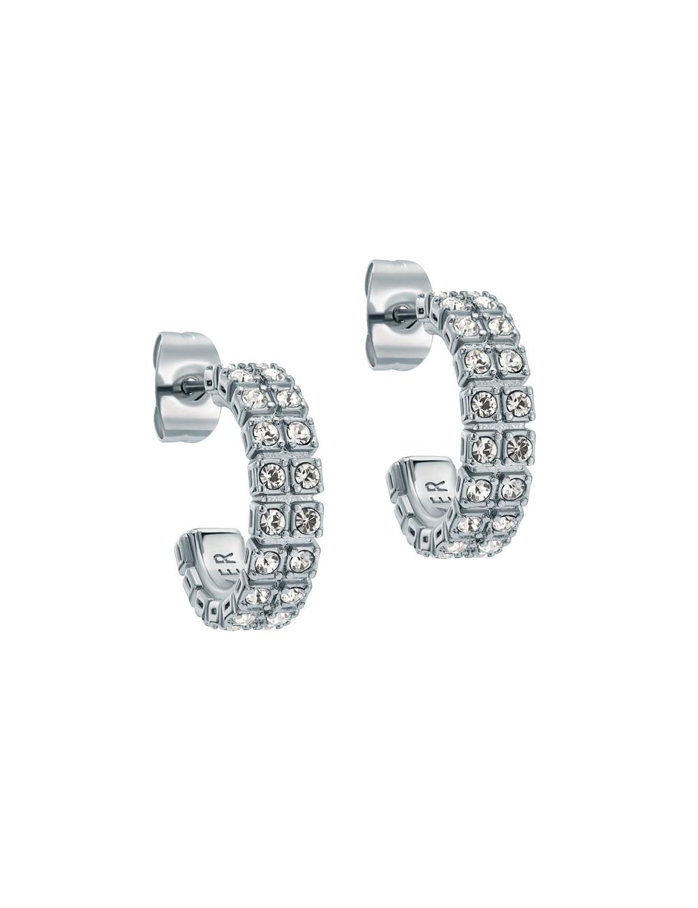 Ted Baker MELLRIE - Double Row Crystal Hoop Oorbellen Dames Zilver | CWAS-40659