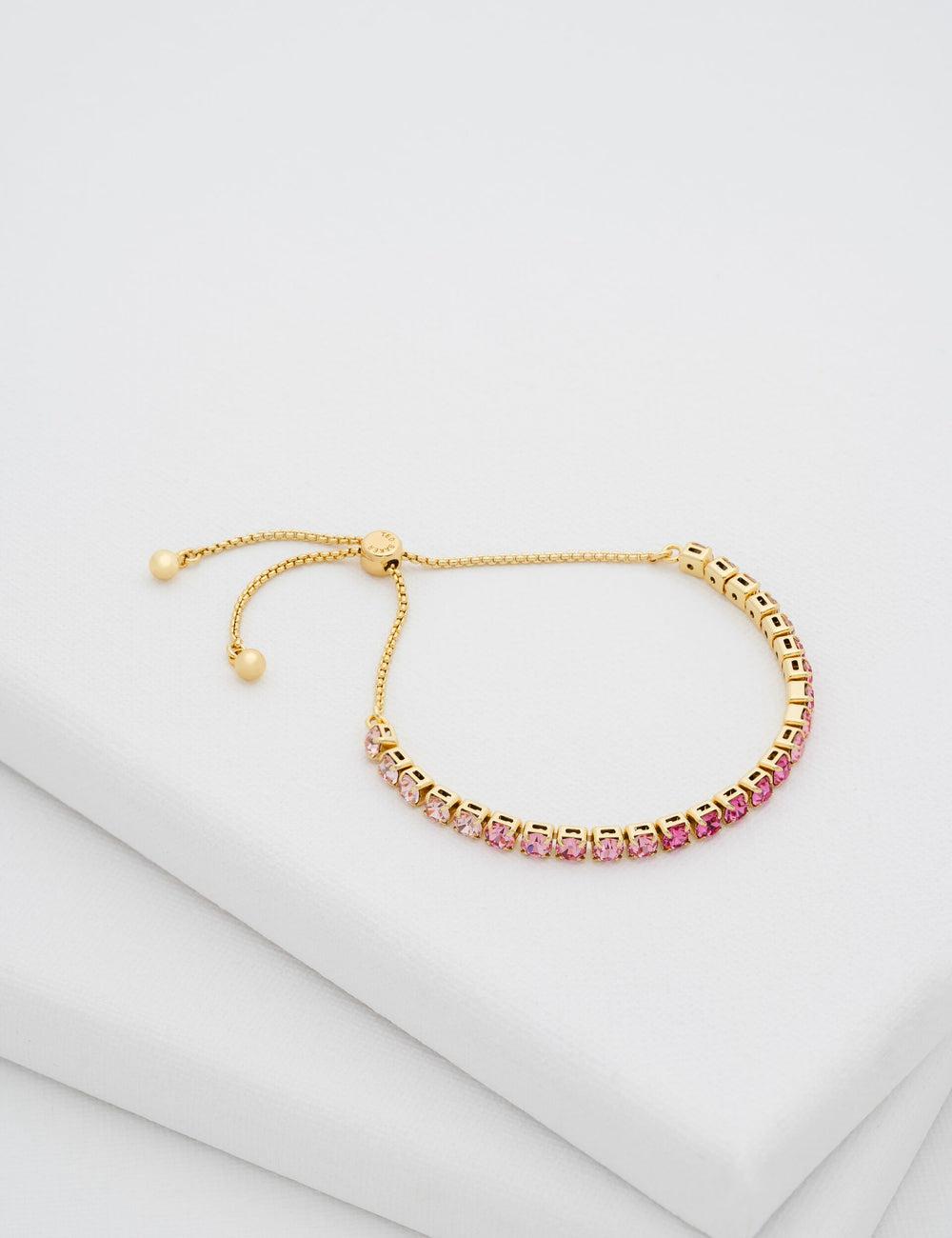 Ted Baker MELRAH - Crystal Adjustable Tennis Armbanden Dames Roze | NKFP-29380