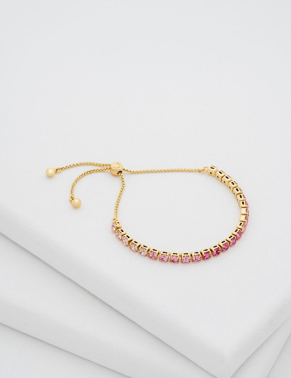 Ted Baker MELRAH - Crystal Adjustable Tennis Armbanden Dames Roze | NKFP-29380