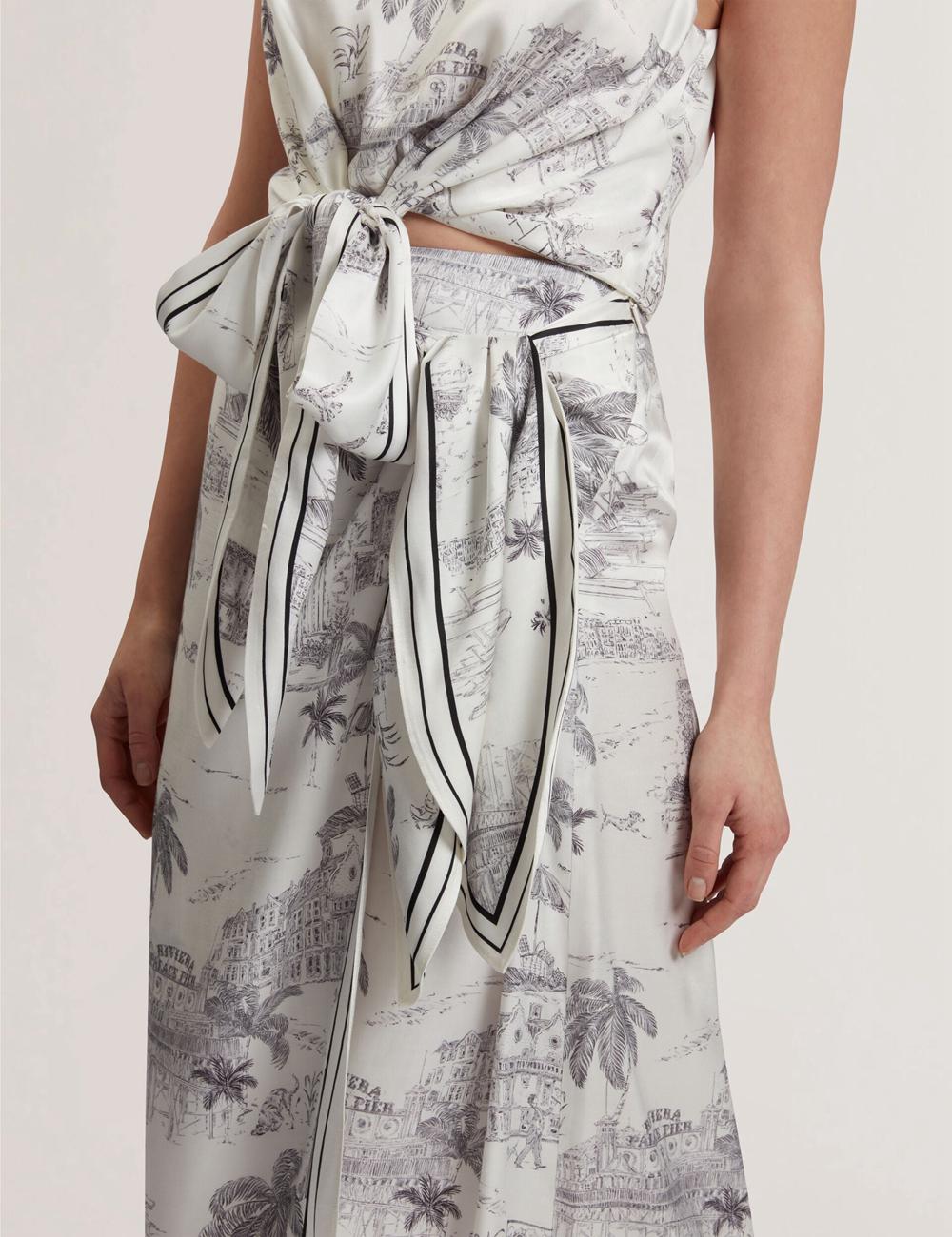 Ted Baker MELVA - Printed Detail Wrap Rokken Dames Ivory | GRJM-40915