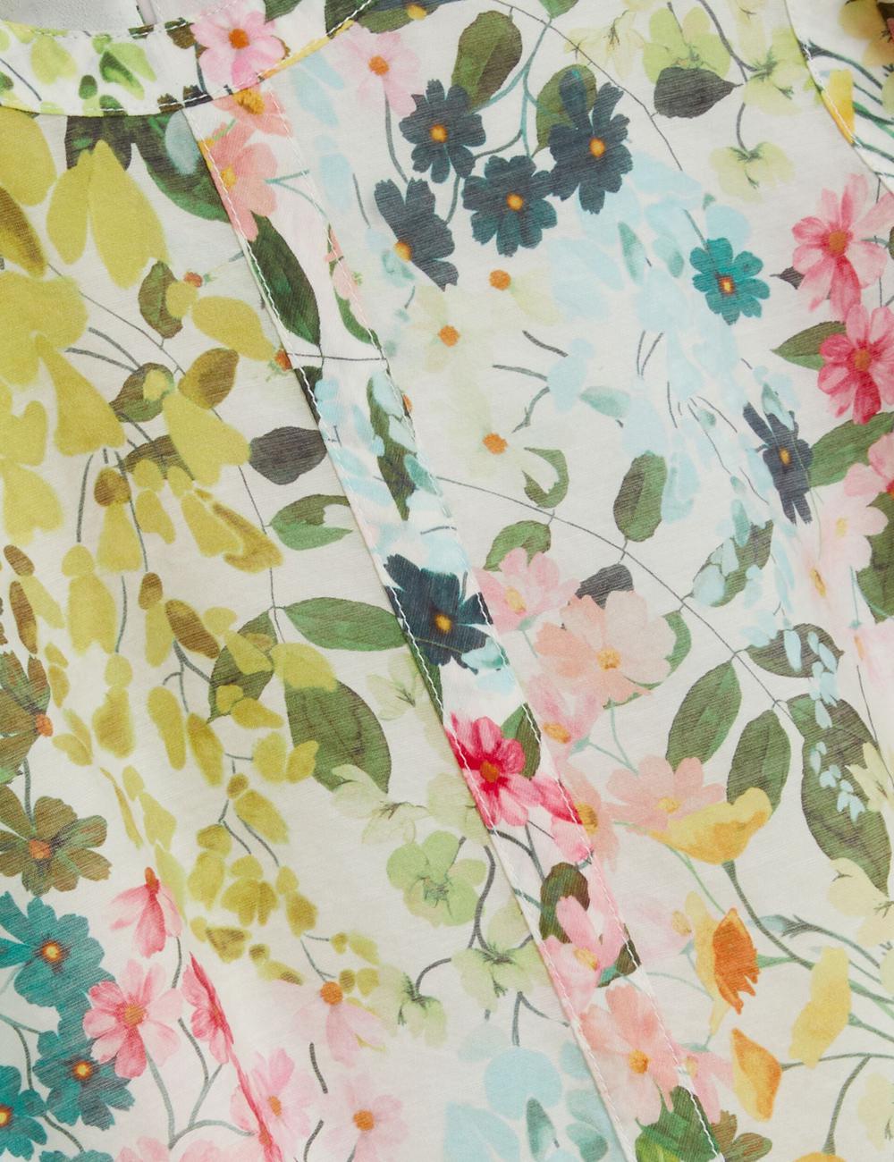 Ted Baker MICHA - Floral Binding Detail Puffed Sleeve Blouse Dames Ivory | TQNU-19836