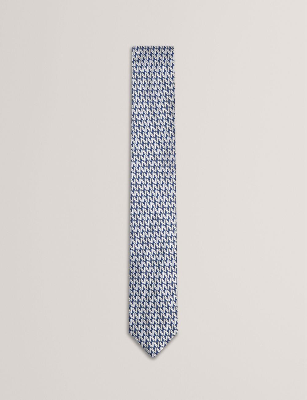 Ted Baker MILAK - Geometric Pattern Silk Stropdassen Heren Donkerblauw | EYQB-89261