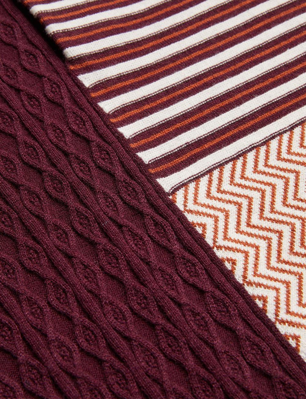 Ted Baker MINSTA - Textured Patchwork Knit Poloshirt Heren Bordeaux | EWIH-37156