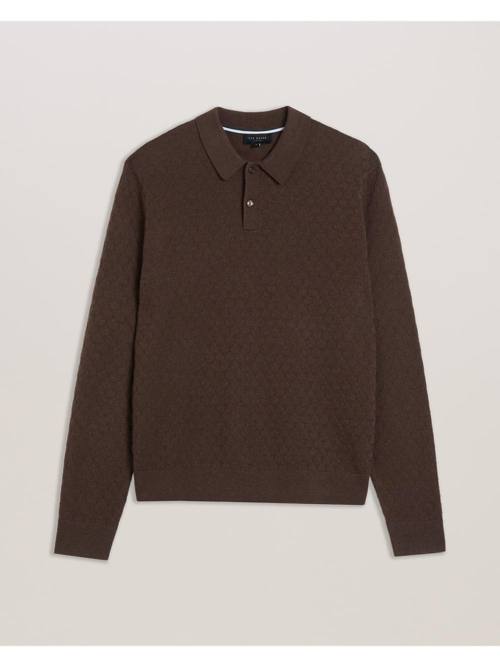 Ted Baker MORAR - Long Sleeve T Stitch Knitted Jumpers Heren Bruin | YSCI-93815