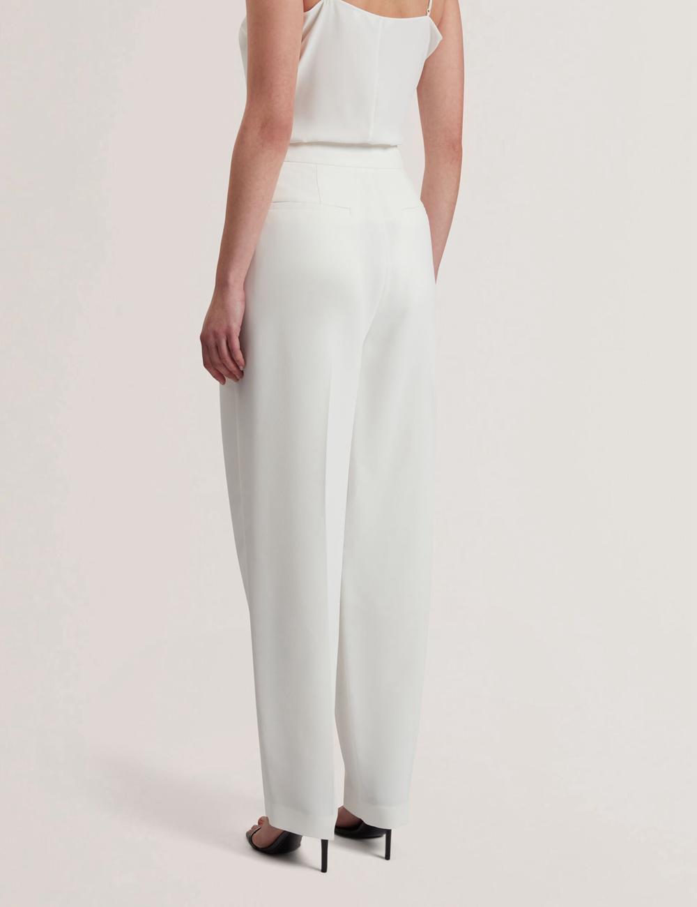 Ted Baker MORRIAT - Barrel Leg Woven Tailored Broek Dames Ivory | GYXI-84019