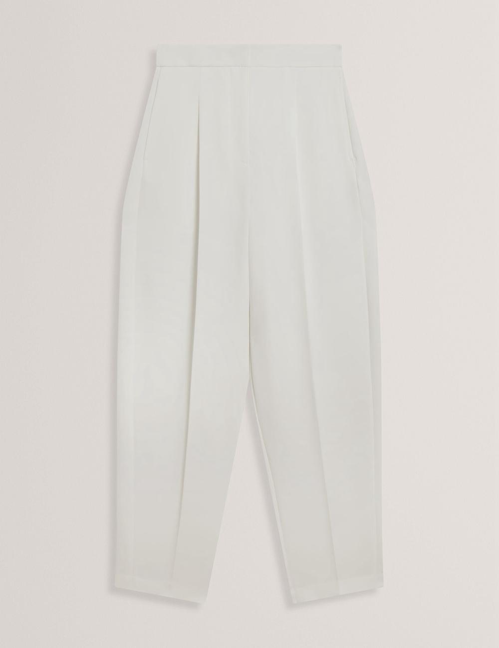 Ted Baker MORRIAT - Barrel Leg Woven Tailored Broek Dames Ivory | GYXI-84019