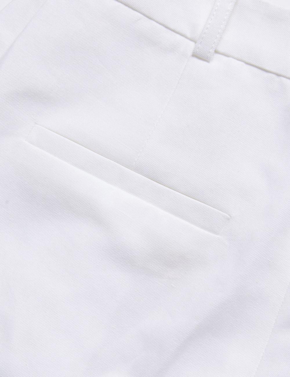 Ted Baker MUSUBT - Linen Cotton High Waisted Tailored Broek Dames Wit | TZAM-27930