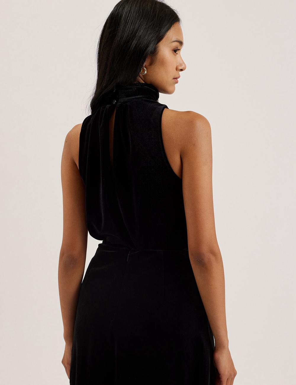 Ted Baker NALIAS - Velvet High Cowl Neck Sleeveless Topjes Dames Zwart | EHAR-39204