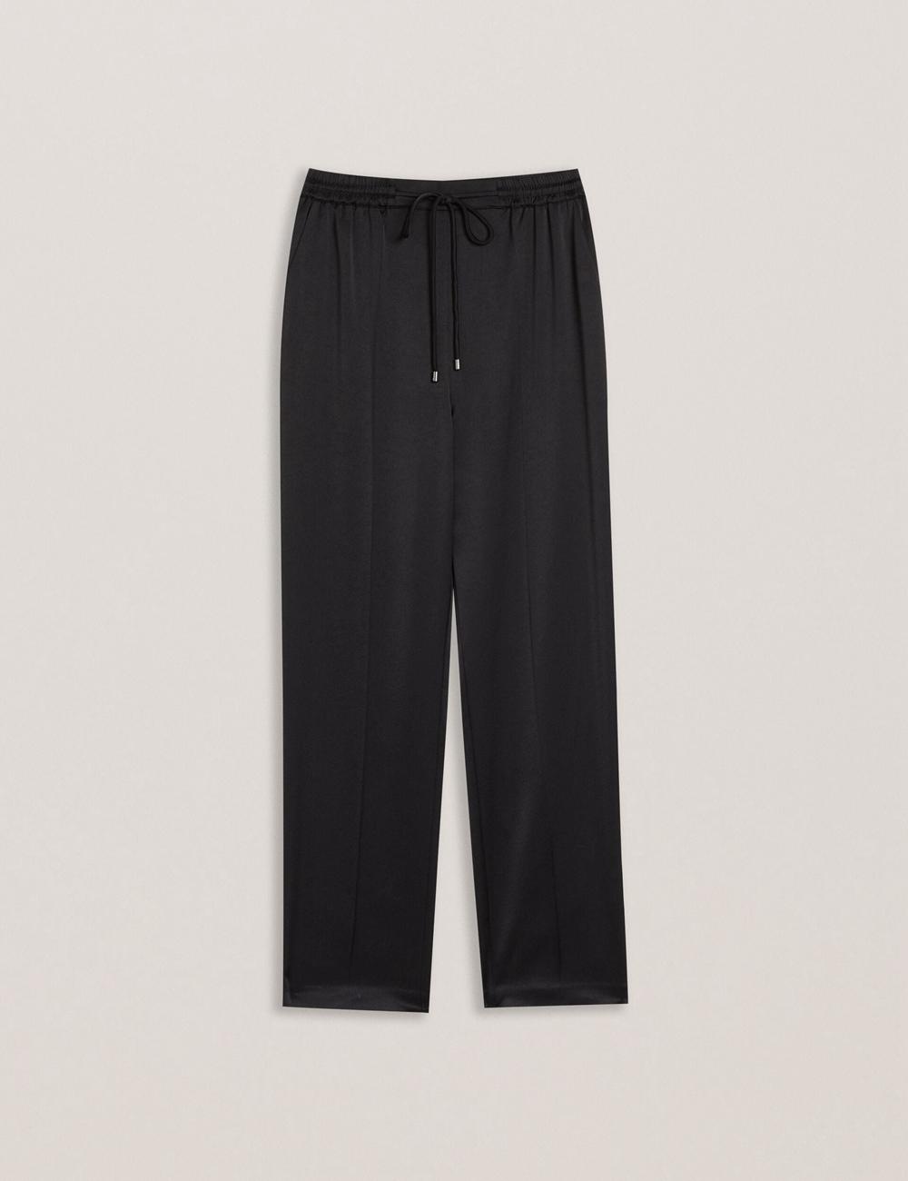 Ted Baker NATORI - Satin Elasticated Waist Tapered Broek Dames Zwart | VEKJ-64917
