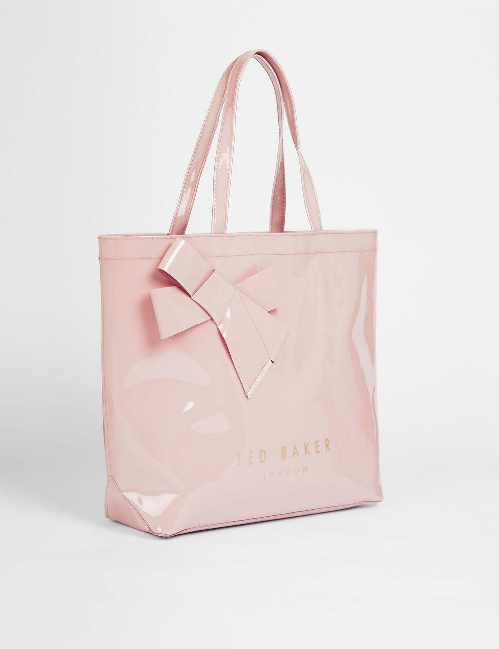Ted Baker NICON - Knot Bow Vinyl Icon Tote Tassen Dames Roze | XSDB-32456