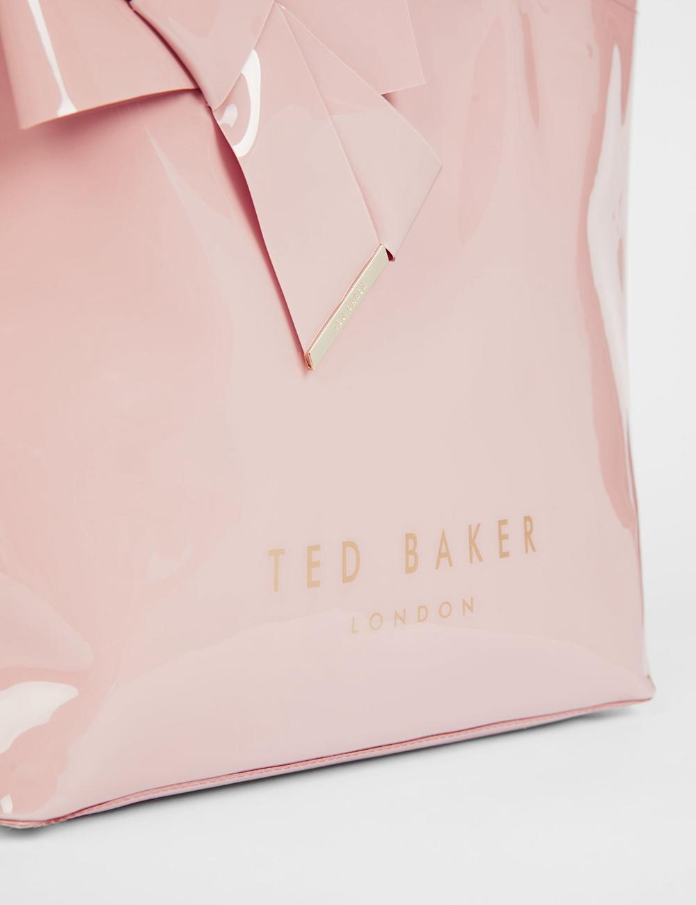 Ted Baker NICON - Knot Bow Vinyl Icon Tote Tassen Dames Roze | XSDB-32456