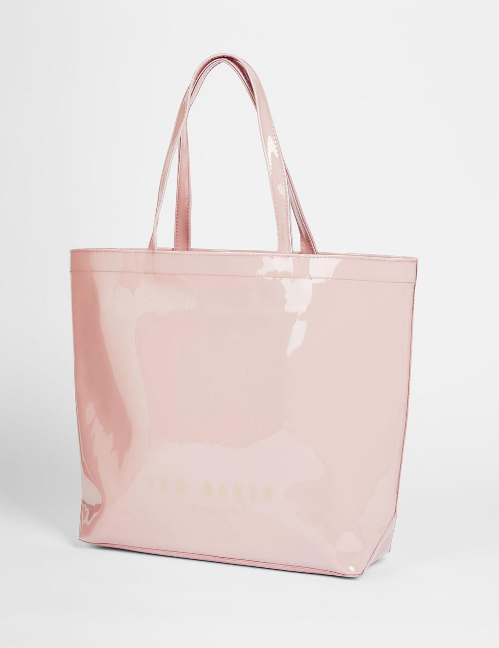 Ted Baker NICON - Knot Bow Vinyl Icon Tote Tassen Dames Roze | XSDB-32456