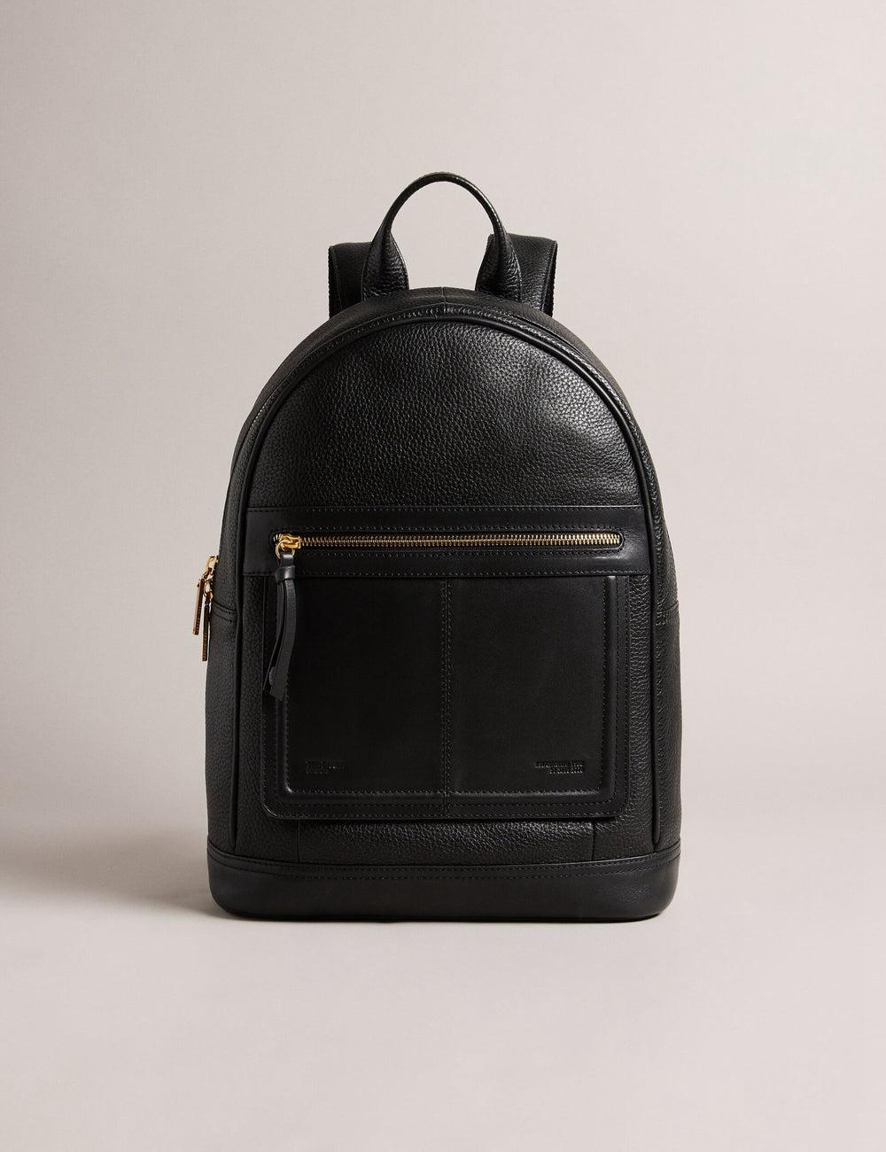 Ted Baker NISHAY - Leather Zip Pocket Laptop Rugzakken Dames Zwart | RWFA-75142