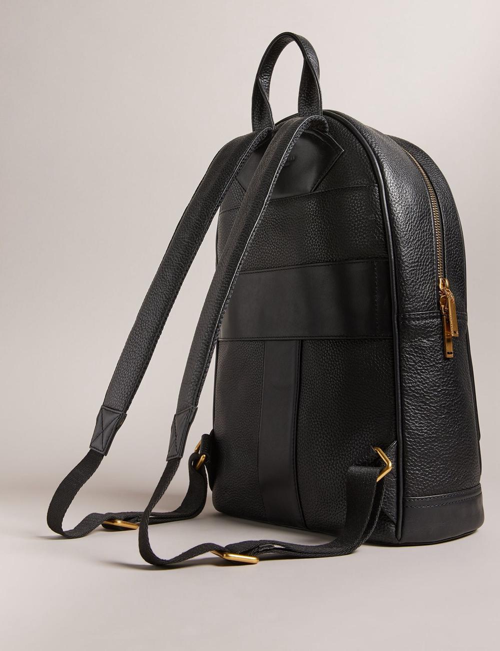 Ted Baker NISHAY - Leather Zip Pocket Laptop Rugzakken Dames Zwart | RWFA-75142