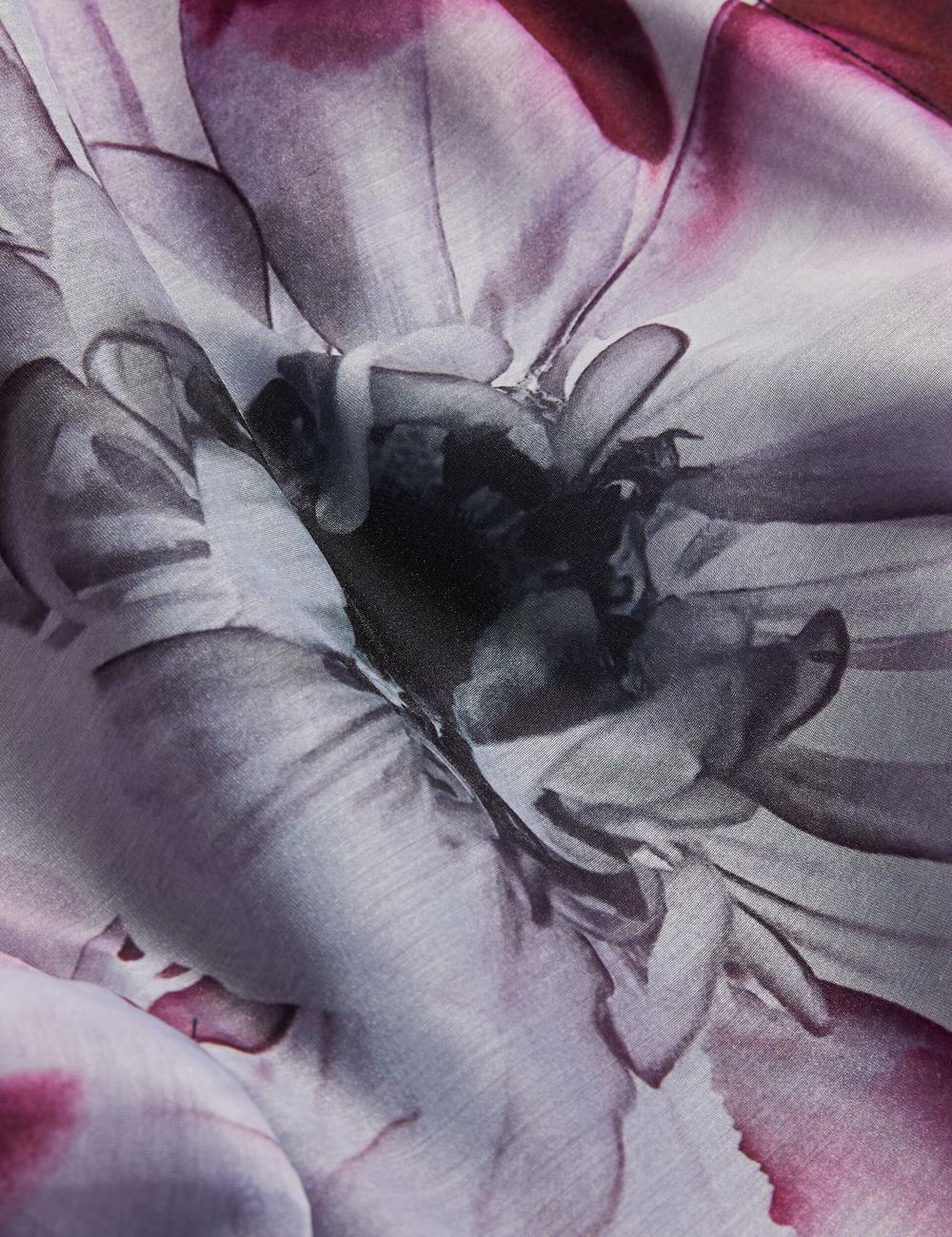 Ted Baker ORRIN - Floral Sheer Organza Oversized Overhemd Dames Donkerblauw | IJGY-71523