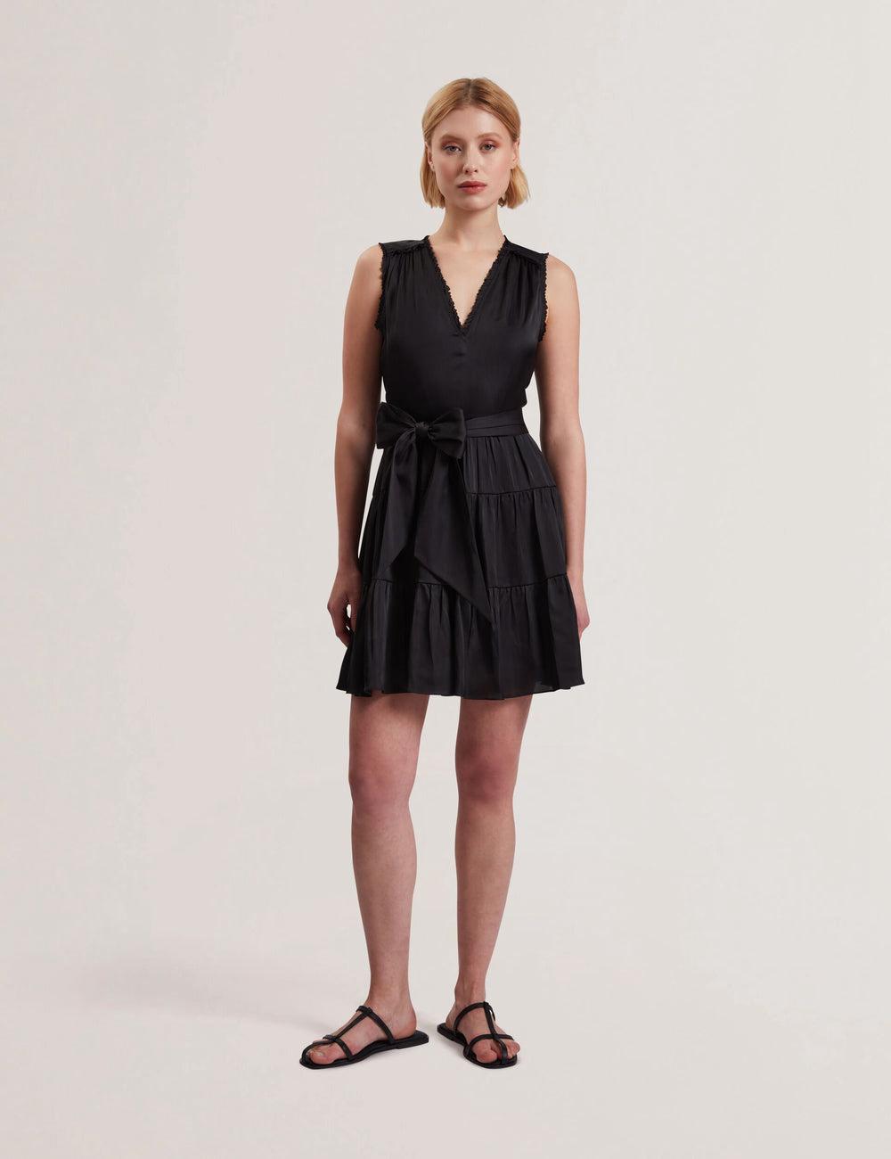 Ted Baker OTIANA - Sleeveless Waistred Mini-jurk Dames Zwart | QYOT-56789