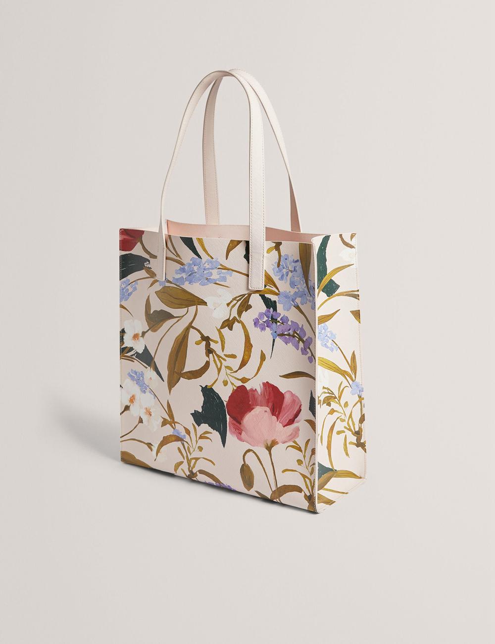 Ted Baker PALAMAA - Floral Print PU Leather Large Tote Tassen Dames Roze | JEXD-10859