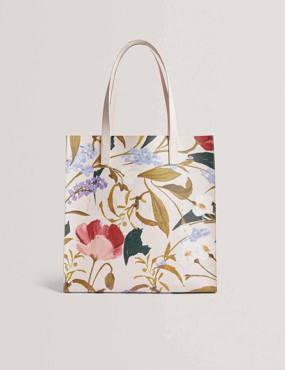 Ted Baker PALAMAA - Floral Print PU Leather Large Tote Tassen Dames Roze | JEXD-10859