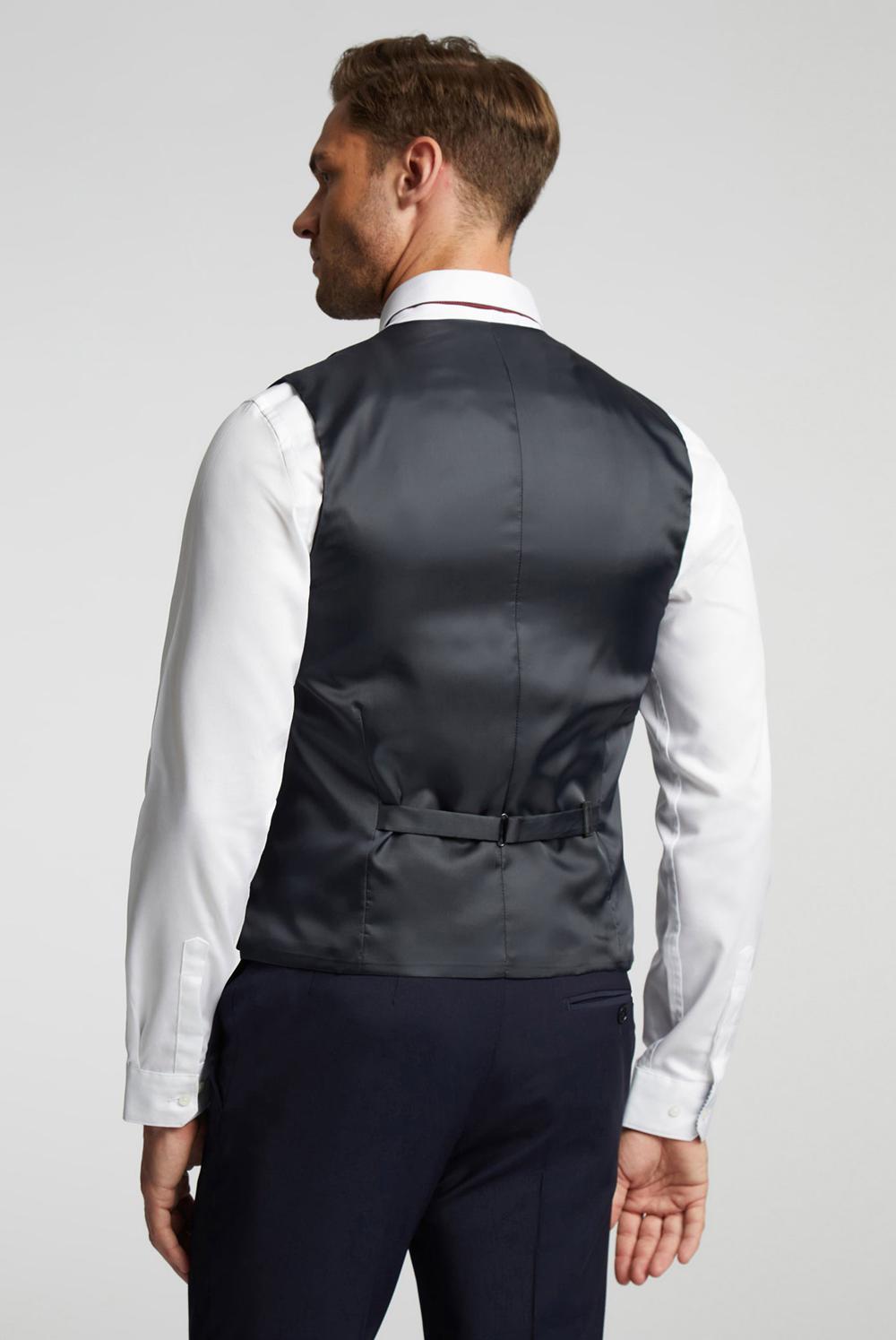 Ted Baker PANAMA - Wool Blend Slim Fit Pak Gilet Heren Donkerblauw | NOUT-46928