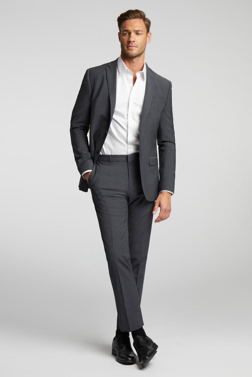 Ted Baker PANAMA - Wool Blend Slim Fit Suit Broek Heren Charcoal | EFZT-80953