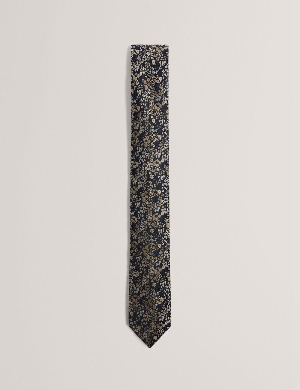 Ted Baker PEATYS - Scattered Floral Print Silk Stropdassen Heren Donkerblauw | AQGW-08371