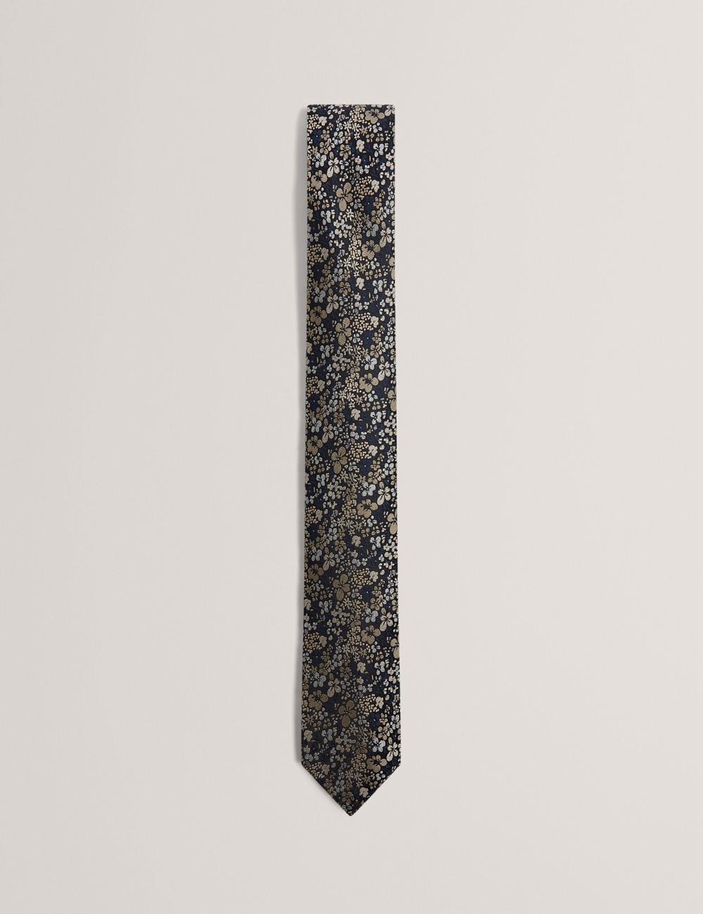 Ted Baker PEATYS - Scattered Floral Print Silk Stropdassen Heren Donkerblauw | AQGW-08371