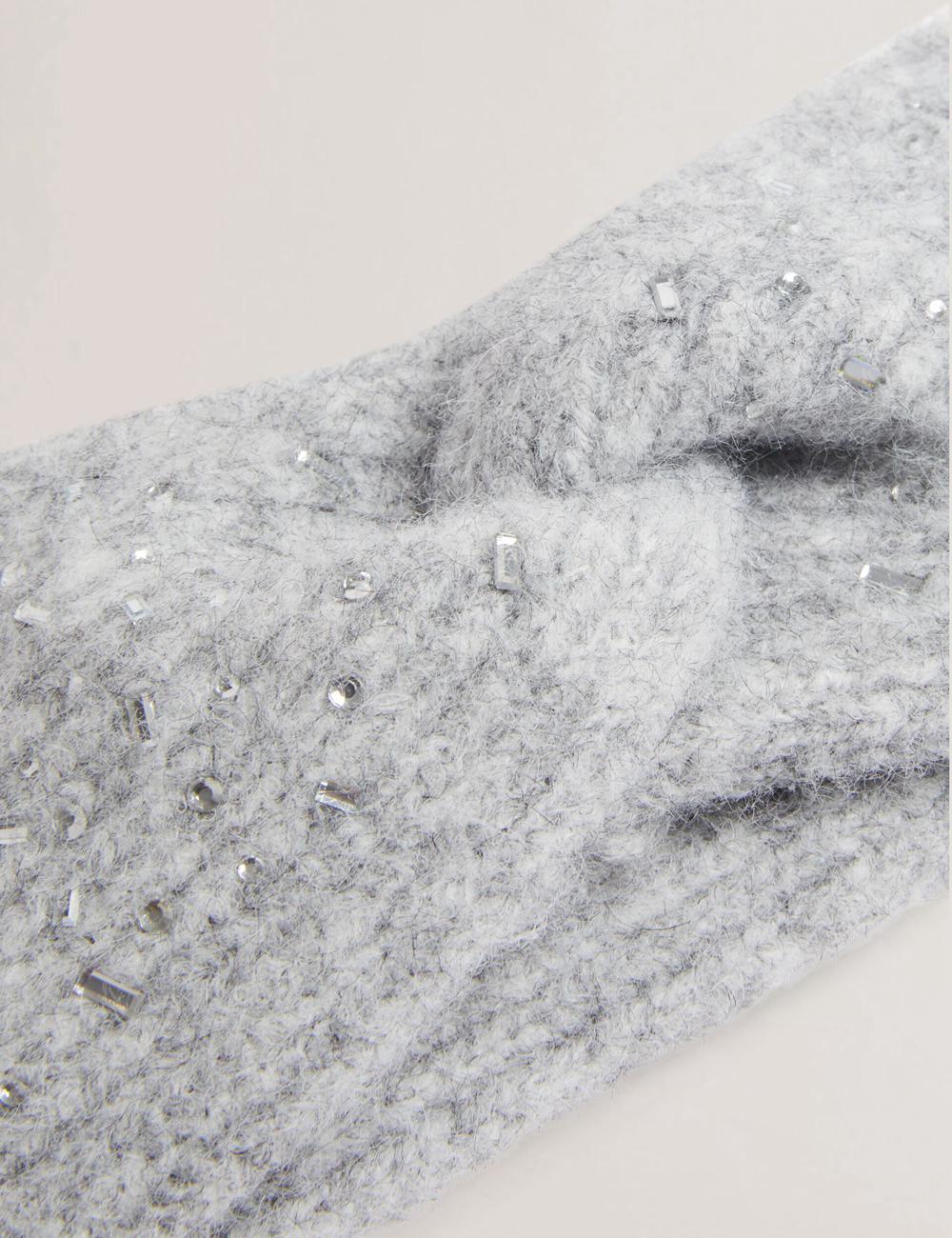 Ted Baker PENAOPA - Rhinestone Detail Knitted Hoofdband Dames Grijs | JZWC-78196