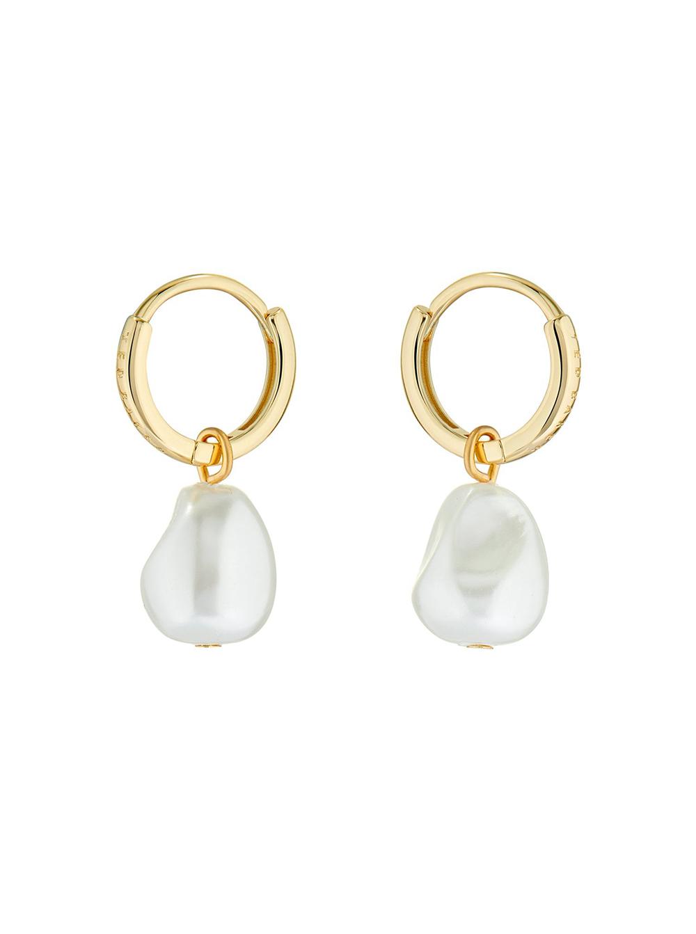 Ted Baker PERIAA - Pearl Drop Pendant Huggie Oorbellen Dames Goud | NDKT-42761