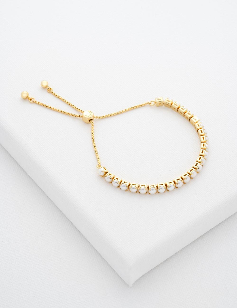 Ted Baker PERRMEL - Pearl Adjustable Tennis Armbanden Dames Goud | JKTE-51693