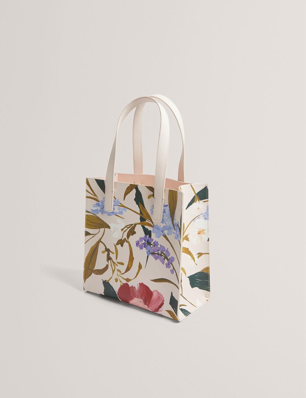 Ted Baker PHYLISA - Floral Print PU Leather Small Tote Tassen Dames Roze | OKSW-56431