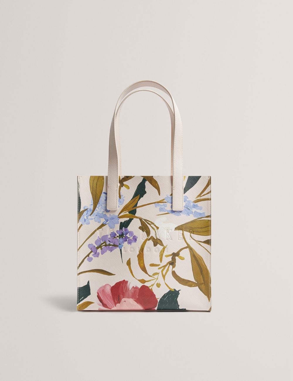 Ted Baker PHYLISA - Floral Print PU Leather Small Tote Tassen Dames Roze | OKSW-56431