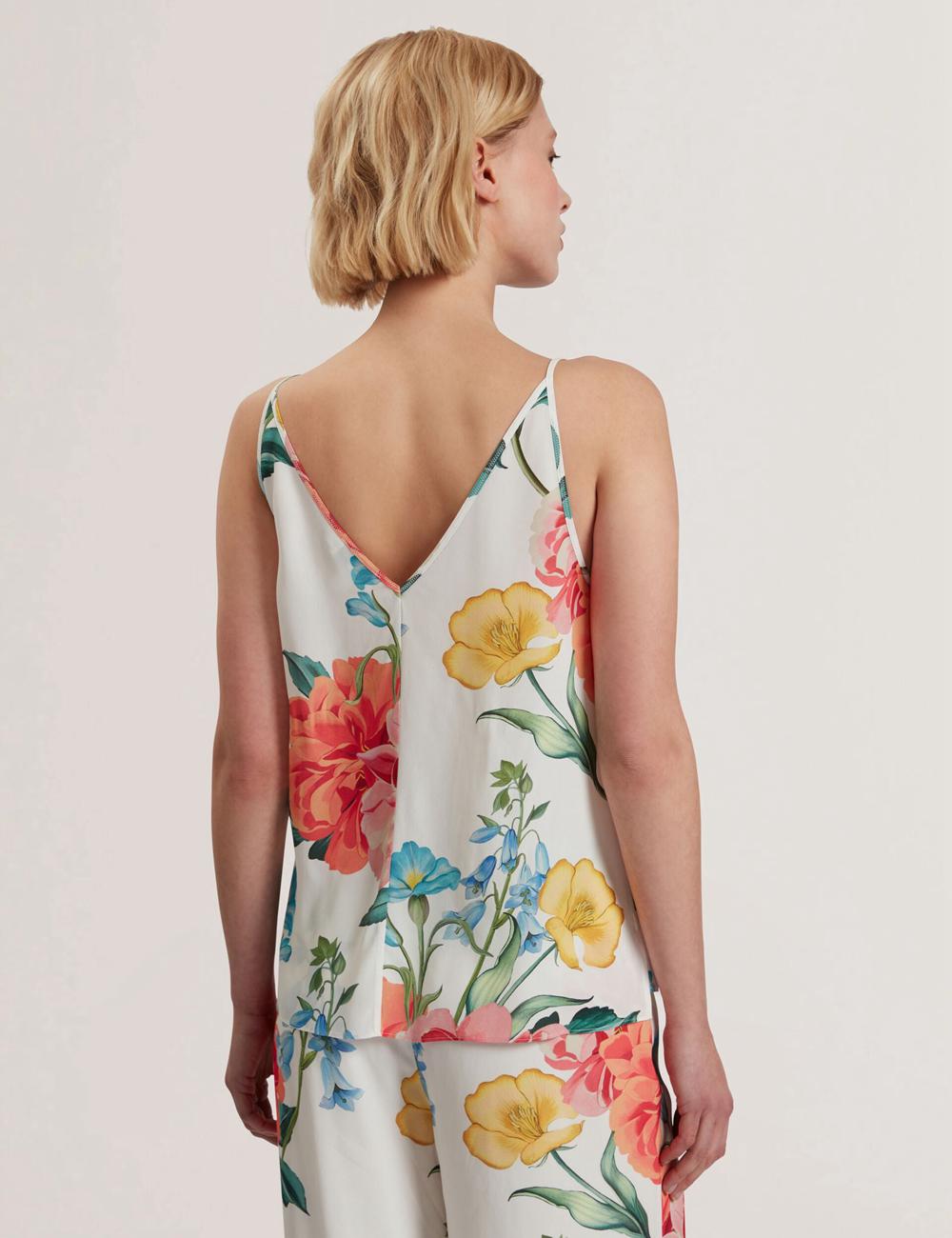 Ted Baker PURRLA - Floral Print Scoop Neck Sleeveless Topjes Dames Wit | EZOV-94251