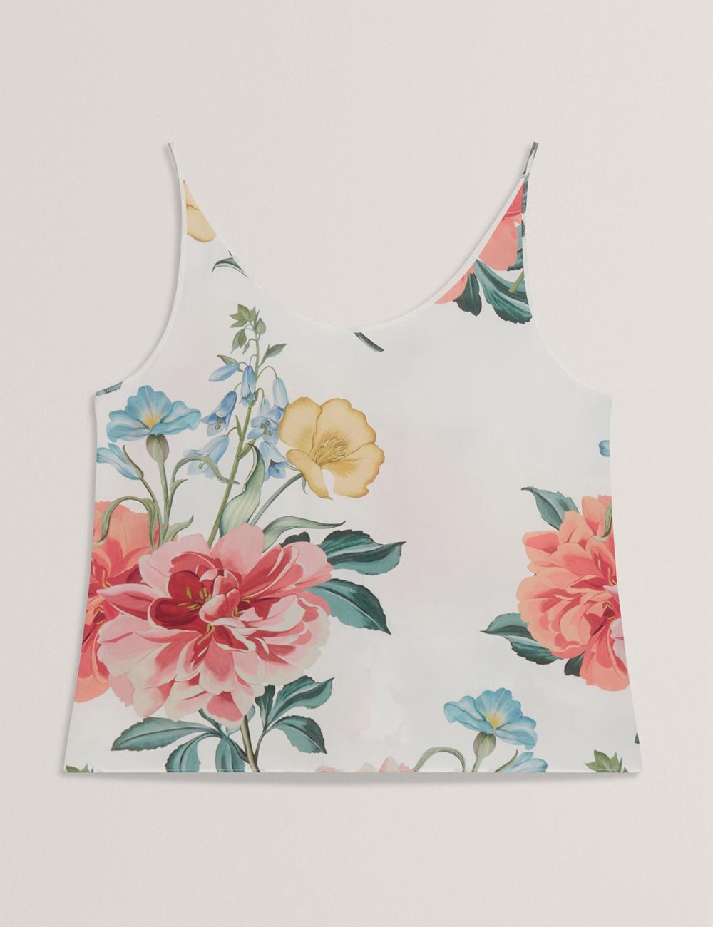 Ted Baker PURRLA - Floral Print Scoop Neck Sleeveless Topjes Dames Wit | EZOV-94251