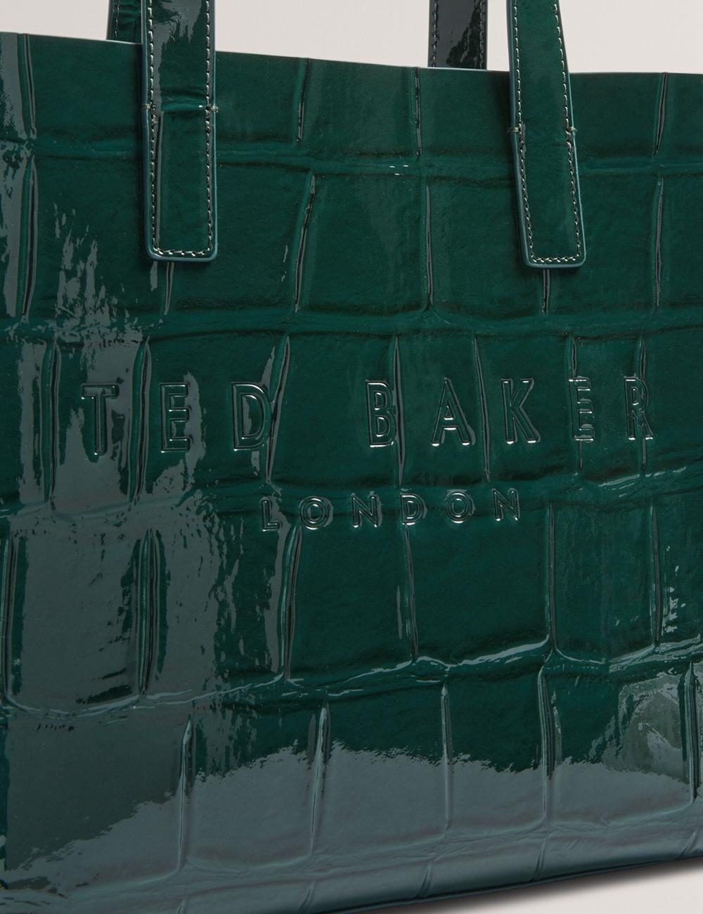 Ted Baker REPTCON - Croc Effect Small Tote Tassen Dames Groen | DEUC-18437