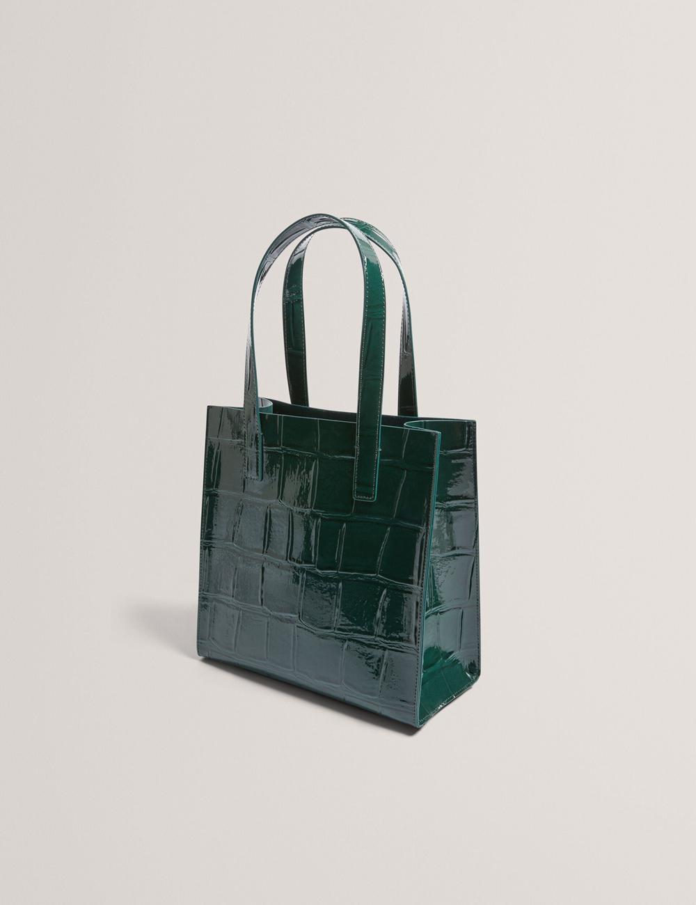 Ted Baker REPTCON - Croc Effect Small Tote Tassen Dames Groen | DEUC-18437