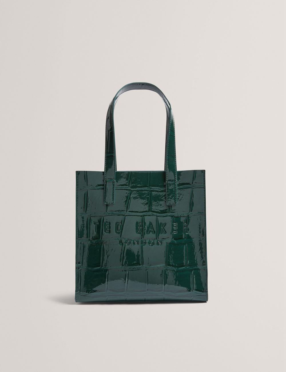 Ted Baker REPTCON - Croc Effect Small Tote Tassen Dames Groen | DEUC-18437