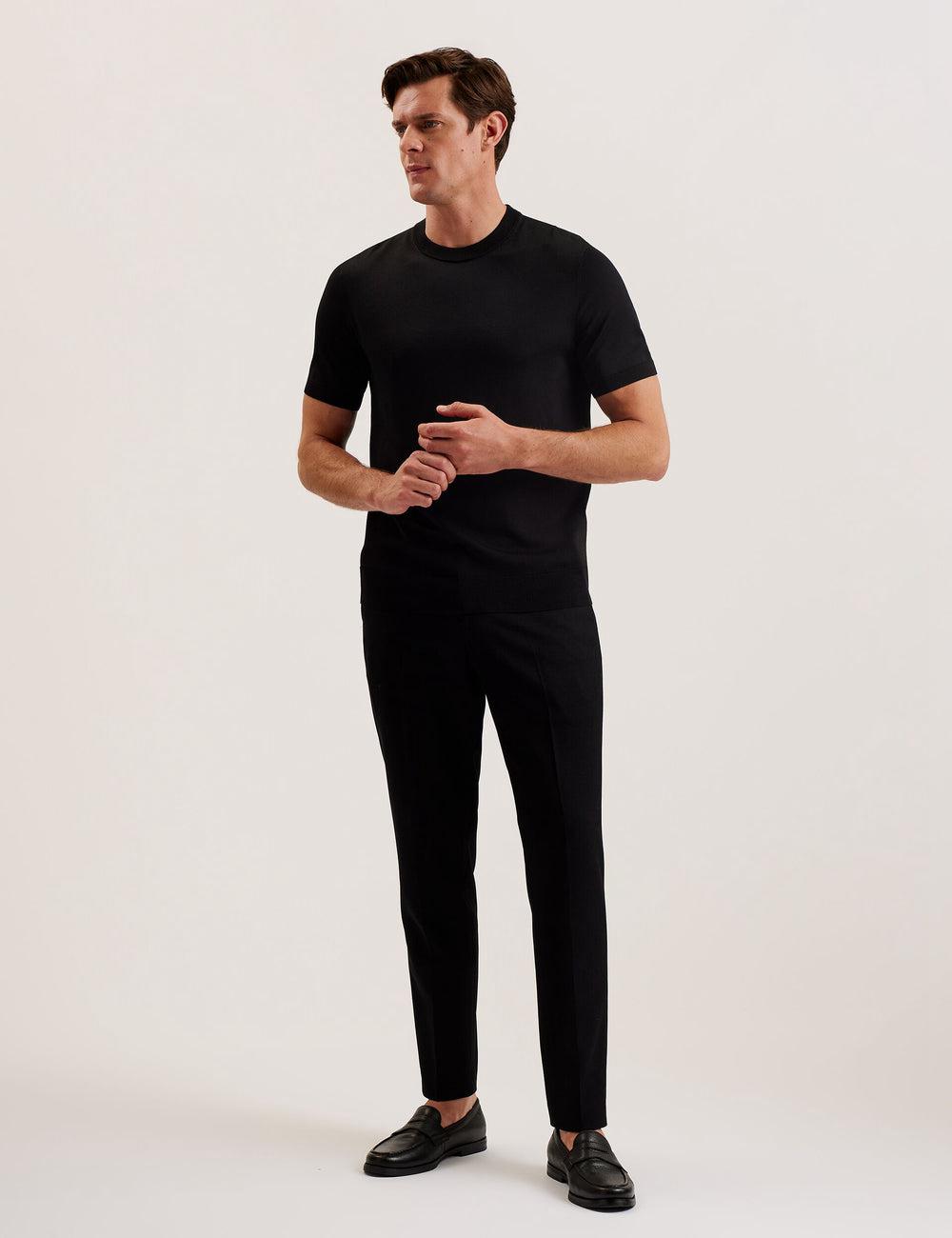 Ted Baker REYON - Rayon Crew Neck Short Sleeve T-shirts Heren Zwart | XZQH-25374
