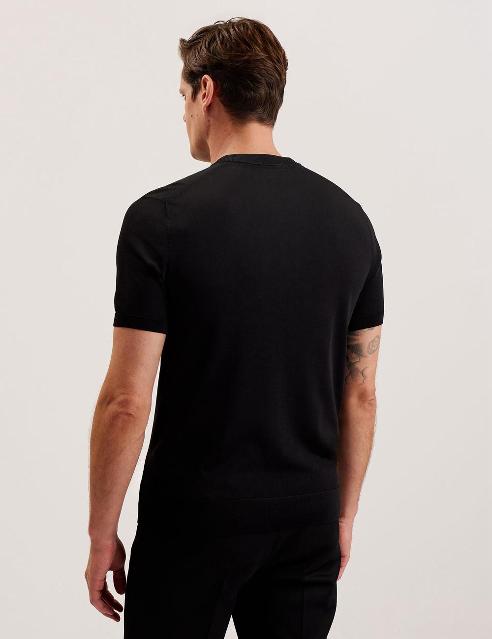 Ted Baker REYON - Rayon Crew Neck Short Sleeve T-shirts Heren Zwart | XZQH-25374
