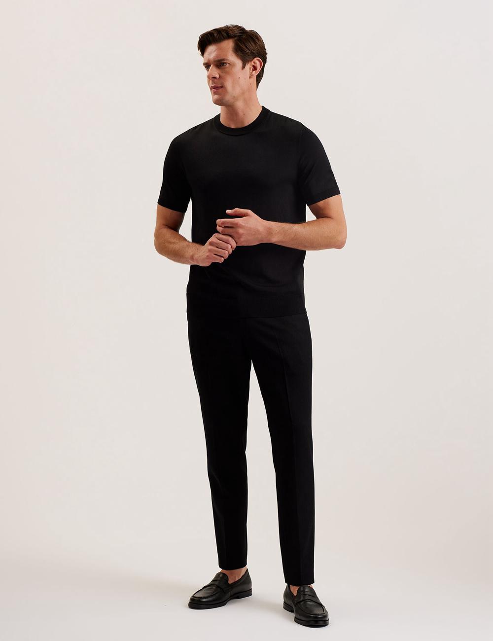 Ted Baker REYON - Rayon Crew Neck Short Sleeve T-shirts Heren Zwart | XZQH-25374