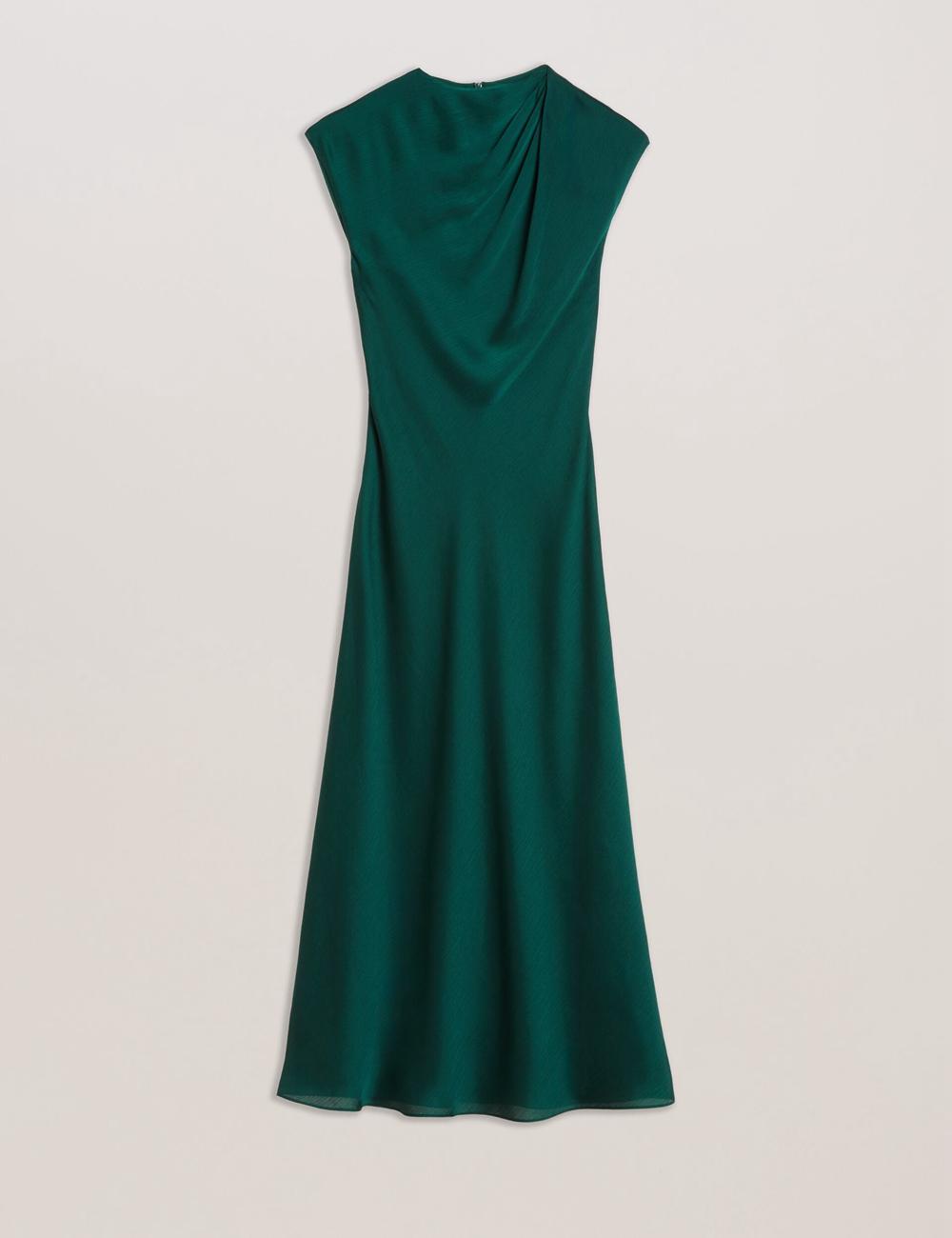 Ted Baker RIMINI - Chiffon Drape Neck Detail Maxi Jurk Dames Groen | UWQR-81793