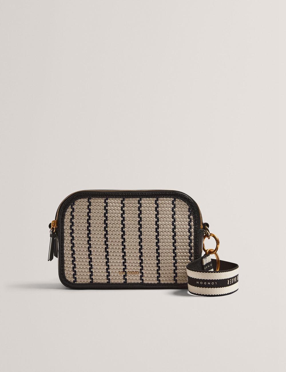Ted Baker RIVEA - Woven Panel Faux Leather Camera Cameratas Dames Donkerblauw | CVXD-25761