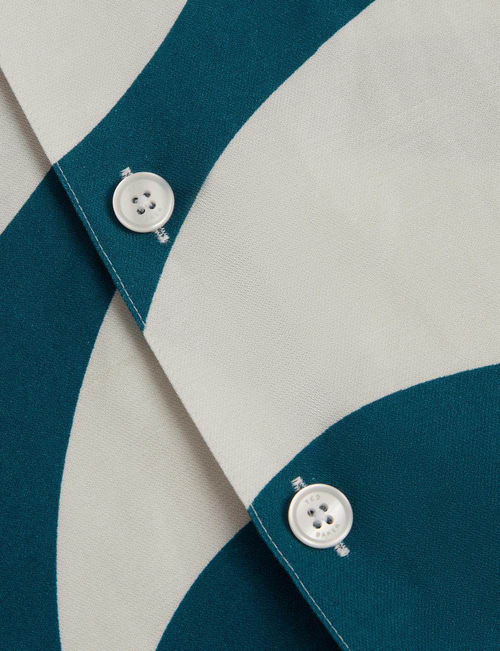 Ted Baker ROLDAN - Short Sleeve Oversized Swirl Print Overhemd Heren Turquoise | OFSU-18637